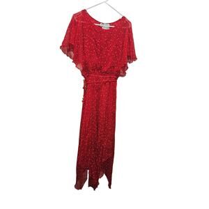 Vintage Morton Miles for Montaldo's Union Tag Polka Dot Sleeve Boho Dress Sz 6